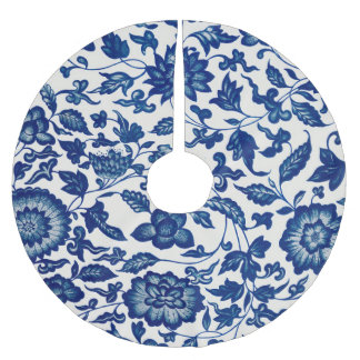 Blåkinesiska Blommigtar för prydnadsföremål  Julgransmatta Borstad Polyester