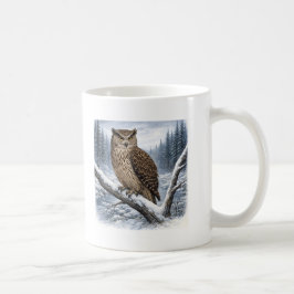 Blakiston’s Fish Owl in Winter Forest –  Kaffemugg