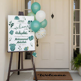 Blåkläder Aqiqah Muslim Pojke Birth Välkommen