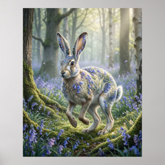 Blåklocka Har Småland Hälsingland Vår Dimma Poster