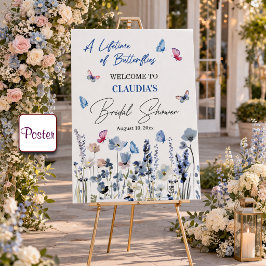 Blåklocka Vildblommor Bröllopsdusch Välkommen Poster
