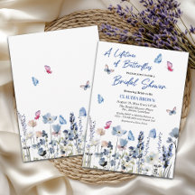 Blåklocka Vildblommor Fjärilar Bröllopsdusch