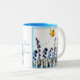 Blåklockafjärilsblommigt Två-Tonad Mugg
