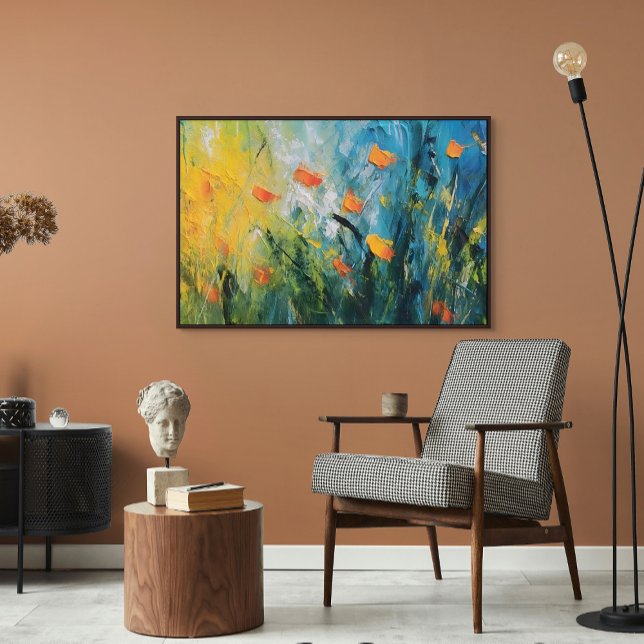 Blåklockor – Abstrakt blomsteräng i rörelse Canvastryck (Skapare uppladdad)