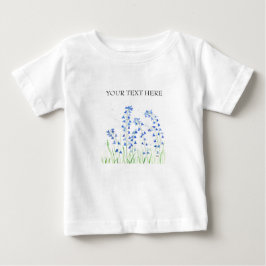 Blåklockor blå blommor Lägg till text akvarell söt T Shirt