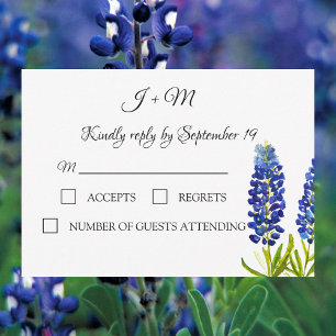 Blåklockor Blå Blommor Texas blommor Modernt RSVP OSA Kort