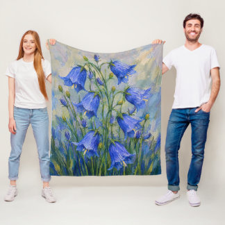 Blåklockor Blommor Fleecefilt