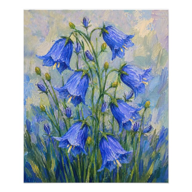 Blåklockor Blommor Fototryck (Framsidan)