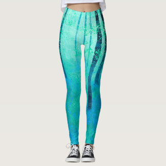 Blåklocksskogsmåleri Leggings