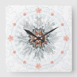 Blåknappar, maneter och stjärnor fyrkantig klocka