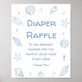 Blåkoastat babyskor Diaper Raffle Poster