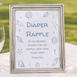 Blåkoastat babyskor Diaper Raffle Poster