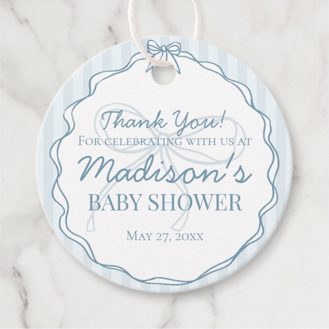 Blåkokvetstreck Pastellkrita med remsor för spädba Gåvor Etiketter (Framsida)