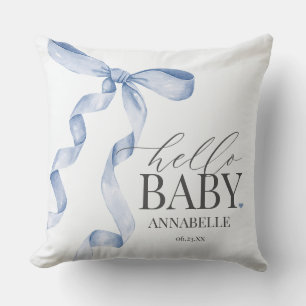 Blåkokvett Bow Girl Baby Shower Gift Kudde