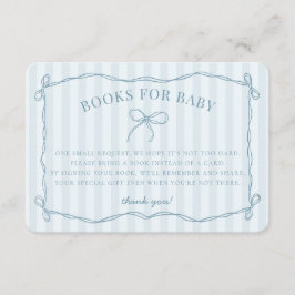 Blåkokvett Bow Pastel Shower Bokar för Baby Tilläggskort
