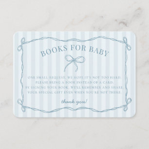 Blåkokvett Bow Pastel Shower Bokar för Baby Tilläggskort