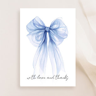 Blåkokvett Bow Watercolor-Möhippa Tack Kort