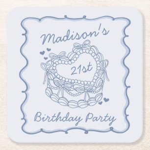 Blåkokvettekoquettekummel Underlägg Papper Kvadrat