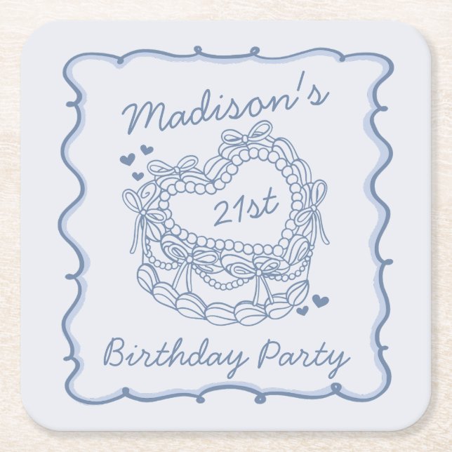 Blåkokvettekoquettekummel Underlägg Papper Kvadrat (Framsidan)