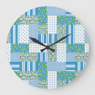 Blåköldlås för Faux Patchwork Stor Klocka