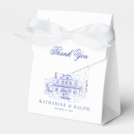 Blåkolonialhus/Mansion/Manor Bröllop Presentaskar