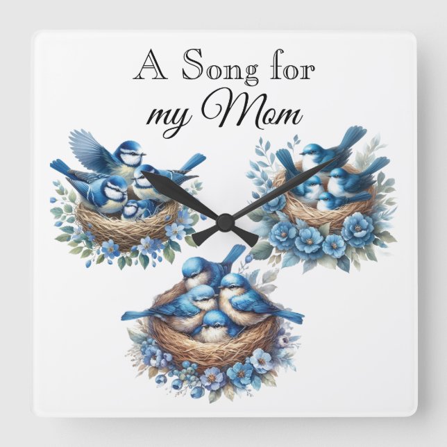 Blåkölsluss Fyrkantig Klocka (Framsida)