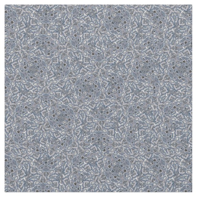 Blåkomplex mandala stil tryckt mönster tyg (Närbild)