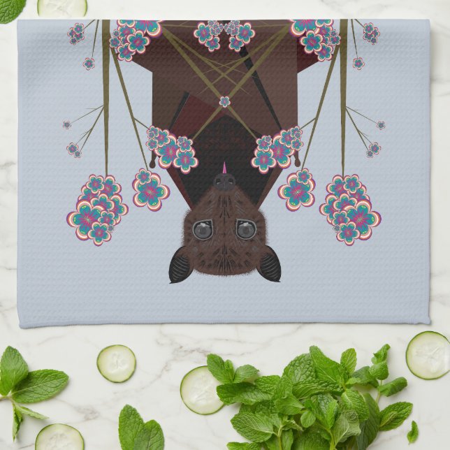 Blåkönshanddukar för flygande räv Himlar Kökshandduk (Vikta)