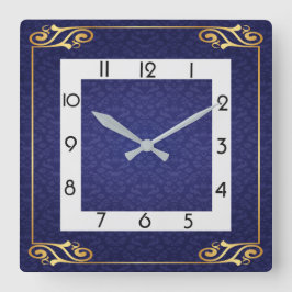 Blåkonsthund Fyrkantig Klocka