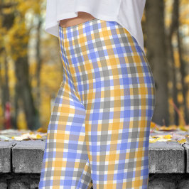 Blåkontrollen vår Mönster Leggings