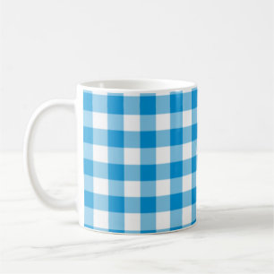 Blåkontrollerad kvadrat, sömlös Mönster Kaffemugg
