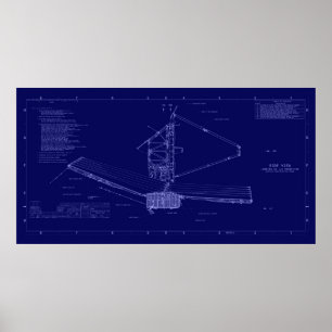 Blåkopia James Webb-rymdteleskopet Poster