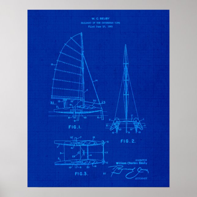 Blåkopia nr 6 Kustnära konstverk Poster (Framsidan)