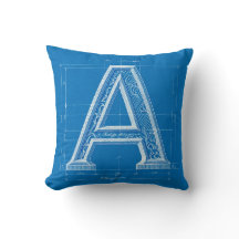 Blåkopierad monogram bokstav A