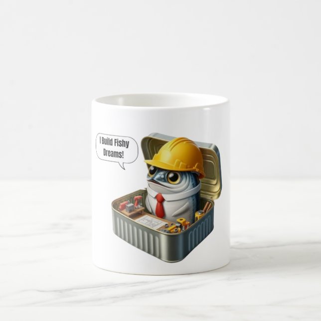 Blåkopierad sardiningenjörskaffe Kaffepaus Konst Kaffemugg (Center)