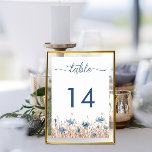Blåkornblommor &Vete Fält Cream Modern Bröllop Bordsnummer<br><div class="desc">Mjuka blåkornblommor som blåser i en mjuk brun fält av torkade gräs gör detta enkla kort för bordsnummer i bröllop modernt, men ändå rustiskt och unikt. Man kan nästan känna den trevliga bryggningen av gräsmassans flytta. Enkel, men ändå är elegant, jordtoner och mjuka blåsor en kombination av perfekter. Baksidan av...</div>