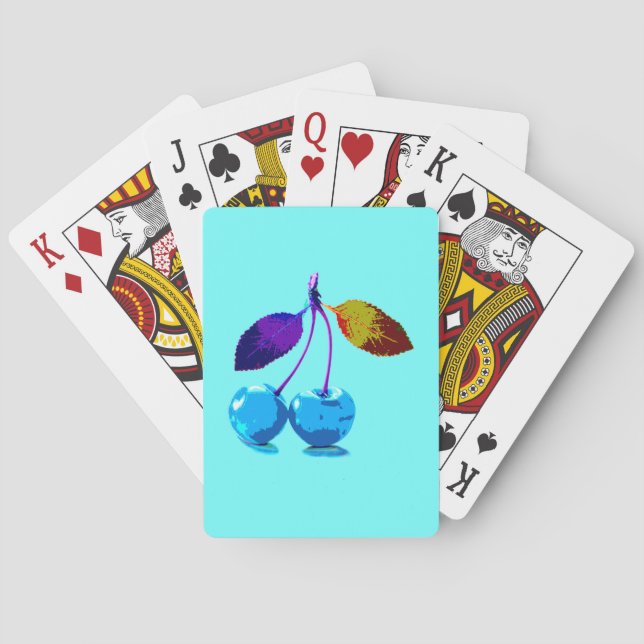 Blåkörsbär med lätt ljus casinokort (Baksidan)