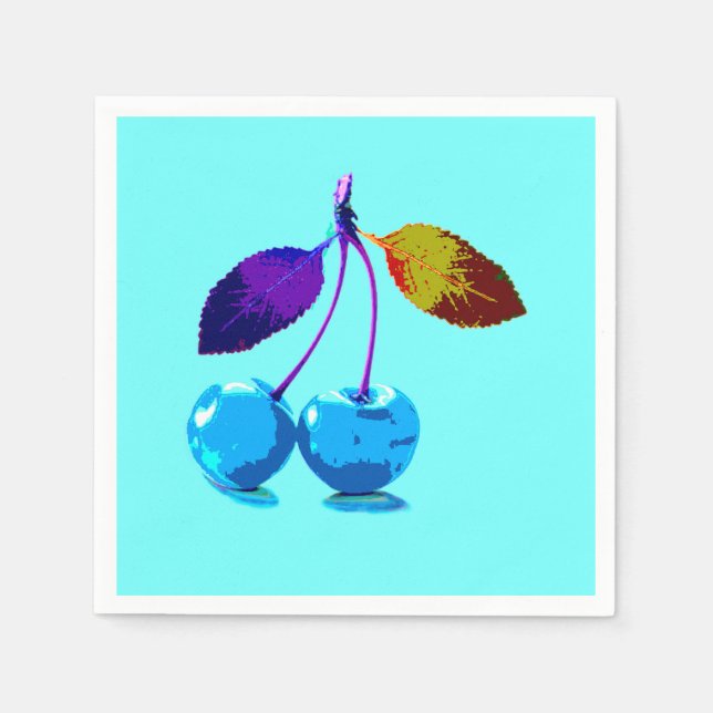 Blåkörsbär med lätt ljus pappersservett (Framsidan)