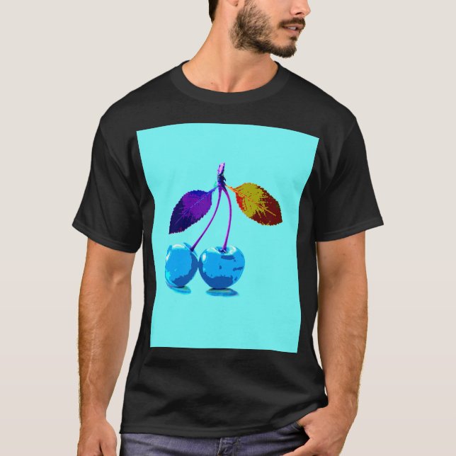 Blåkörsbär med lätt ljus t shirt (Framsida)