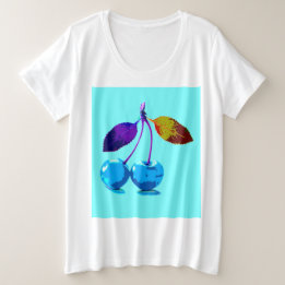 Blåkörsbär med lätt ljus t shirt