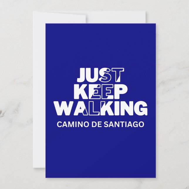 Blåkort för Camino de Santiago "Just Behålla Walki Julkort (Framsida)