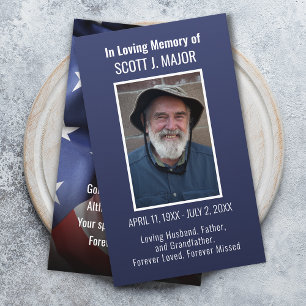 Blåkort för fotopapperkort för Flagga Prayer Card Visitkort