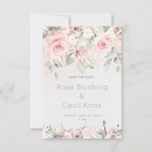 Blåkort för Ro Bröllop spara datum Datumet (Framsida)