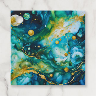 Blåkosmos Guld Alcohol Bläck Cosmos, Grönt Gåvor Etiketter