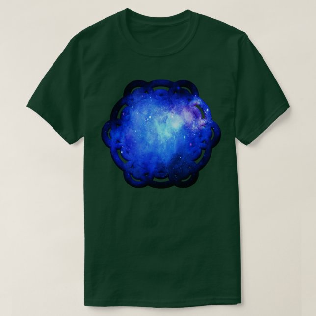 Blåkosmos Space Flower of Life Mandala T Shirt (Design framsida)