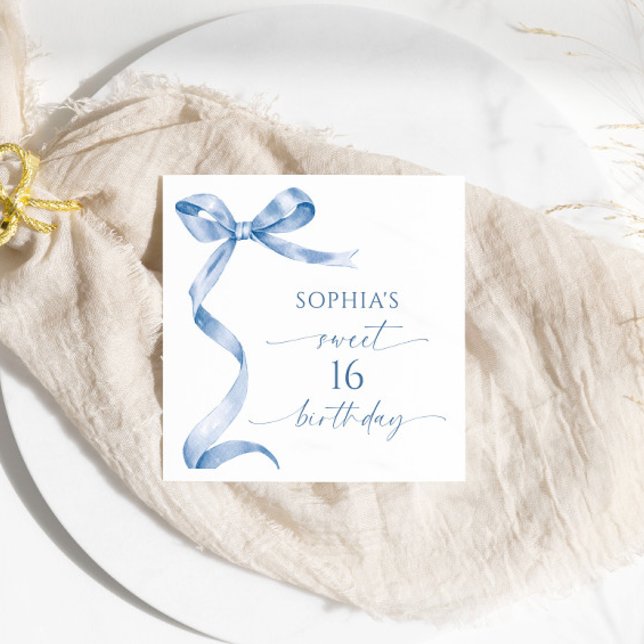 Blåkotlett 16 Födelsedagsfester Pappersservett (Skapare uppladdad)