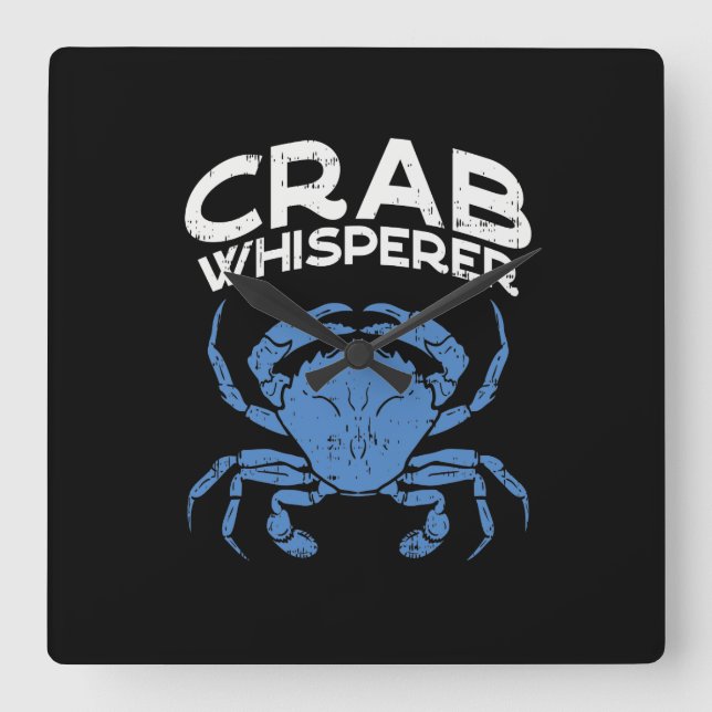 Blåkrabba - Crab Whisperer Fyrkantig Klocka (Framsida)