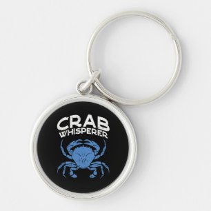 Blåkrabba - Crab Whisperer Rund Silverfärgad Nyckelring