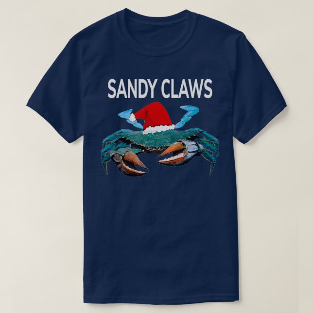 Blåkrabba i jultomten Sandy Cla T Shirt (Design framsida)