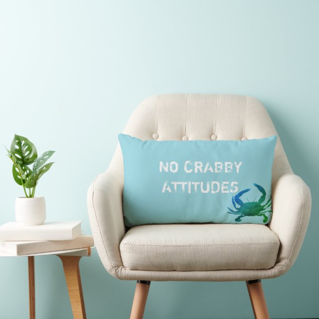 Blåkrabba Nautisk no Crabby Attitudes Lumbarkudde (Stol)